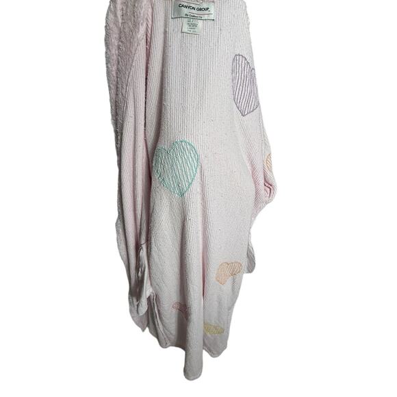 Vintage 90s Canyon Group Chenille Heart Robe Pink L RARE Original Thick Long EUC - Picture 13 of 13